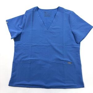 Figs Casma Three Pocket Scrub Top Blue PO3094 Medical Uniform
